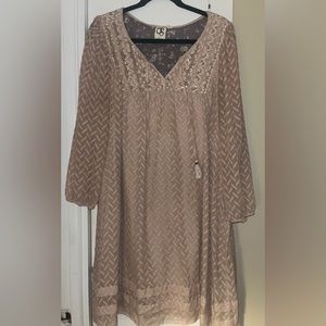 Anthropologie Textured Pink Dress